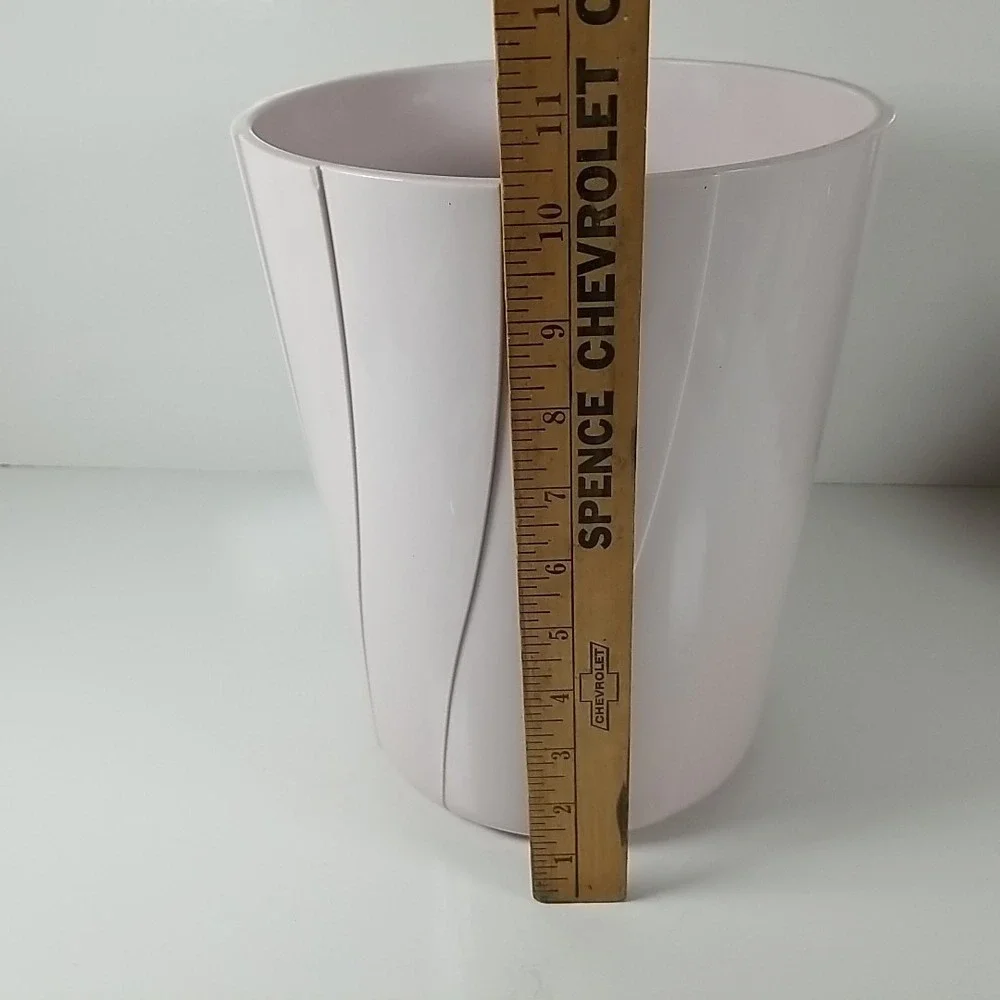 Vintage 1980s Wave Creative Bath Pink Waste Bin Trash Can Plastic Sleek